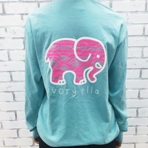 Ivory Ella Light Blue Long Sleeve Tee🐘💙